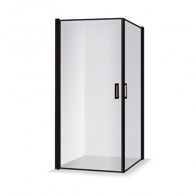Brasta Glass Viktorija Nero Frame dušo kabina su juodu profiliu, skaidrus stiklas, dydžių pasirinkimas