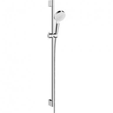 Hansgrohe Crometta Vario dušo komplektas, 0,90m strypas, taupanti vandenį galvutė - 9 l/min, balta/chromuota