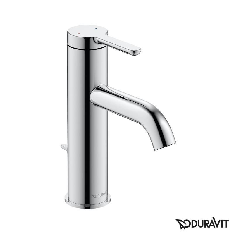 Duravit C.1 praustuvo maišytuvas, M - dydis, su dugno vožtuvu, chromas