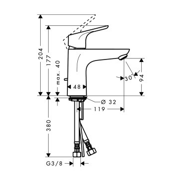 Hansgrohe Focus 100 praustuvo maišytuvas, chromas 1
