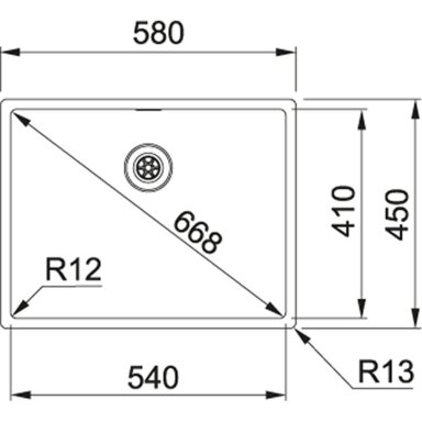 Franke Box plautuvė, 58 x 45 cm