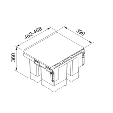 Franke Sorter Garbo 50-3 šiukšlių rūšiavimo sistema 2 x 12 l + 8 l, 121.0200.691 Franke Sorter Garbo 50-3 šiukšlių rūšiavimo sistema 2 x 12 l + 8 l, 121.0200.691
