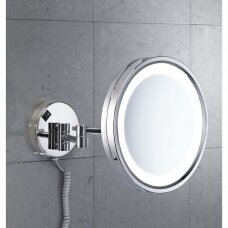 Gedy Vincent kosmetinis veidrodis su LED apšvietimu, 5x didinantis, chromas