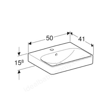 Geberit Smyle Square pakabinamas baldinis praustuvas, 50 x 41 cm, baltas Geberit Smyle Square pakabinamas baldinis praustuvas, 50 x 41 cm, baltas