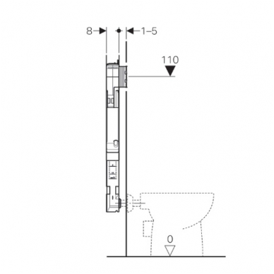 Geberit Sigma UP720 potinkinis bakelis pristatomam klozetui, 8cm gylio 2