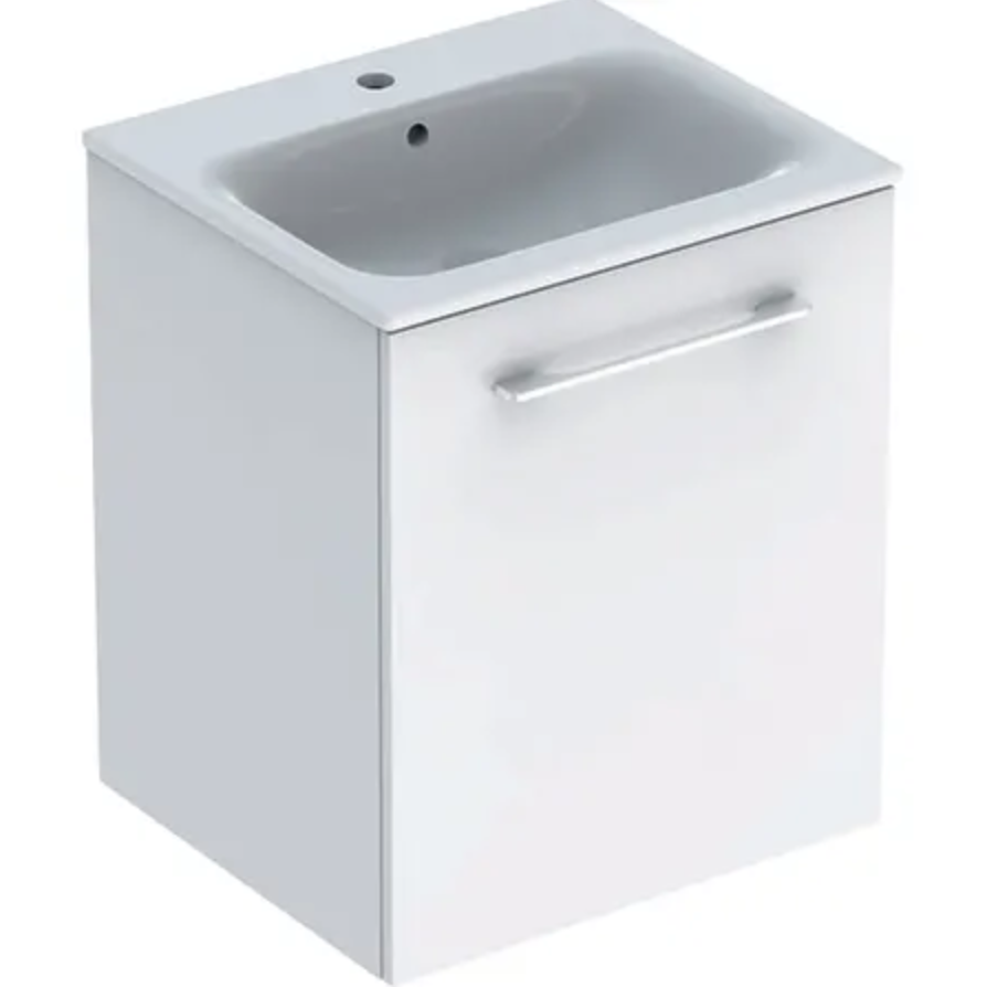 Geberit Selnova Square praustuvas su pakabinama spintele, 600x652x502 mm, baltos spavos