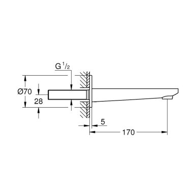 Grohe Lineare vonios snapas, chromas 13383001 Grohe Lineare vonios snapas, chromas 13383001