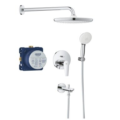 Grohe Bauedge potinkinė dušo sistema su vonios snapu ir Tempesta 250 lietaus dušo galva, chromas Grohe Bauedge potinkinė dušo sistema su vonios snapu ir Tempesta 250 lietaus dušo galva, chromas