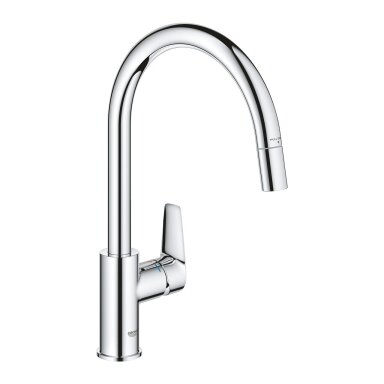 Grohe Bauedge virtuvinis maišytuvas su ištraukiama žarna, chromas 30536000 Grohe Bauedge virtuvinis maišytuvas su ištraukiama žarna, chromas 30536000