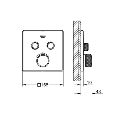 Grohe Grohtherm SmartControl potinkinis termostatinis vonios/dušo maišytuvas, įvairių spalvų Grohe Grohtherm SmartControl potinkinis termostatinis vonios/dušo maišytuvas, įvairių spalvų