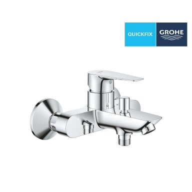 GROHE QuickFix Start Edge vonios maišytuvas, chromas 24198001 GROHE QuickFix Start Edge vonios maišytuvas, chromas 24198001