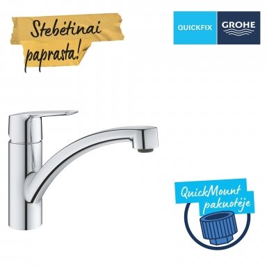 GROHE QuickFix Start plautuvės maišytuvas, chromas, 30530002 GROHE QuickFix Start plautuvės maišytuvas, chromas, 30530002