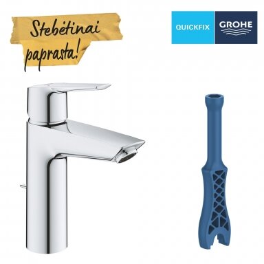 GROHE QuickFix Start praustuvo maišytuvas, M dydžio, pop-up dugno vožtuvu, chromas 23455002 GROHE QuickFix Start praustuvo maišytuvas, M dydžio, pop-up dugno vožtuvu, chromas 23455002