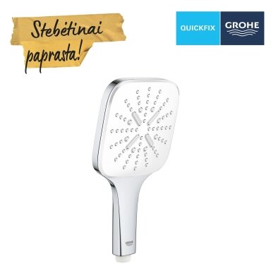 Grohe QuickFix Vitalio 130 SmartActive Cube rankinis dušelis, 3 srovės, chromas 26595000