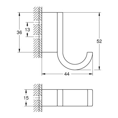 Grohe Selection kabliukas, aukso spalvos 41039GL0 Grohe Selection kabliukas, aukso spalvos 41039GL0