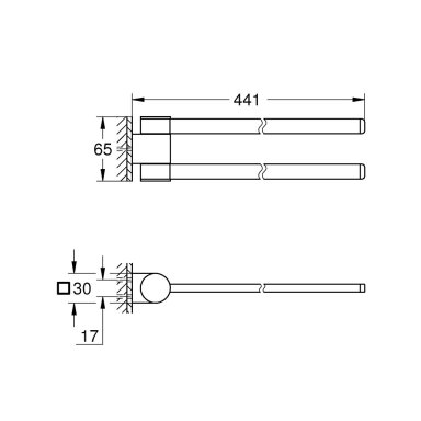 Grohe Selection rankšluosčių laikiklis, 44 cm, įvairių spalvų Grohe Selection rankšluosčių laikiklis, 44 cm, įvairių spalvų