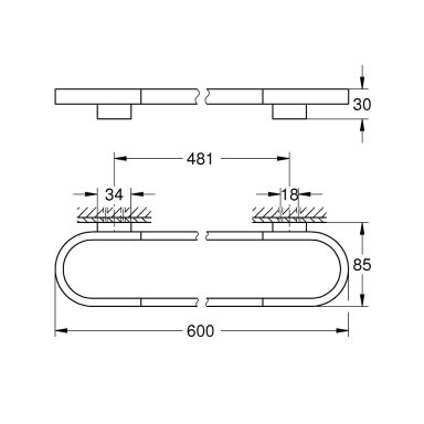 Grohe Selection rankšluosčių laikiklis, 60 cm, įvairių spalvų