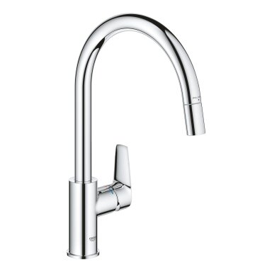 GROHE Start Edge QuickFix plautuvės maišytuvas su ištraukiamu dušeliu, 360° pasukimo kampu, chromas, 30550000 GROHE Start Edge QuickFix plautuvės maišytuvas su ištraukiamu dušeliu, 360° pasukimo kampu, chromas, 30550000