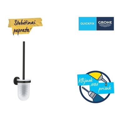 GROHE Start QuickFix WC šepečio komplektas, juoda matinė 411852430 GROHE Start QuickFix WC šepečio komplektas, juoda matinė 411852430