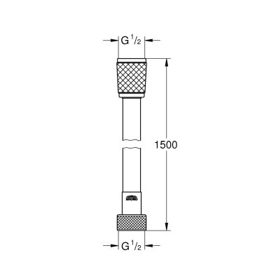 GROHE VitalioFlex Trend QuickFix dušo žarna, 1500mm, juoda matinė 287412432