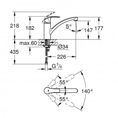 Grohe Eurosmart virtuvinis maišytuvas, nerūdijantis plienas 1