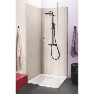 GROHE Vitalio Start 250 termostatinė dušo sistema, apvali 250mm dušo galva ir 100mm 2-srovių rankinis dušas, juoda matinė 266772430 6