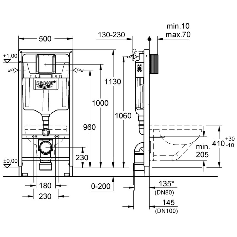 Grohe Rapid SL potinkinio rėmo komplektas 6 in 1 1 Grohe Rapid SL potinkinio rėmo komplektas 6 in 1 1