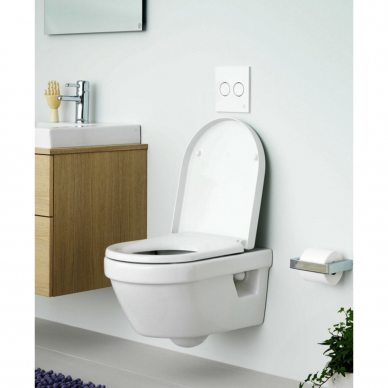 Gustavsberg Hygienic Flush pakabinamas klozetas su lėtai nusileidžiančiu dangčiu