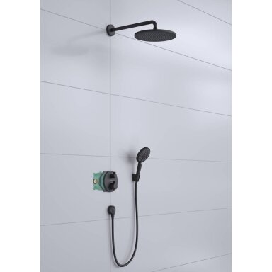 Hansgrohe Croma Ecostat S 280 termostatinė dušo sistema, juoda matinė 27961670 Hansgrohe Croma Ecostat S 280 termostatinė dušo sistema, juoda matinė 27961670