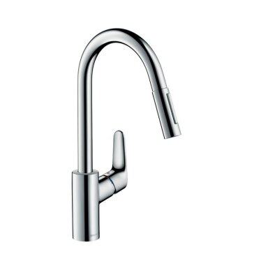 Hansgrohe Focus ištraukiamas virtuvinis maišytuvas, chromo arba nerūdijančio plieno spalvos Hansgrohe Focus ištraukiamas virtuvinis maišytuvas, chromo arba nerūdijančio plieno spalvos