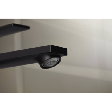 Hansgrohe Rebris E 110 praustuvo maišytuvas su pop-up dugno vožtuvu, juodas matinis 72557670 Hansgrohe Rebris E 110 praustuvo maišytuvas su pop-up dugno vožtuvu, juodas matinis 72557670