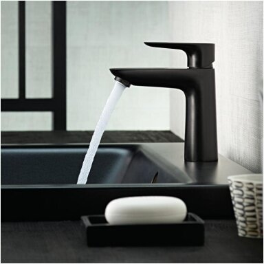 Hansgrohe Talis E 110 praustuvo maišytuvas, matinis juodas Hansgrohe Talis E 110 praustuvo maišytuvas, matinis juodas