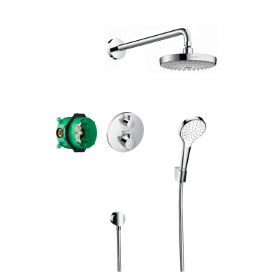 Hansgrohe Design ShowerSet Croma Select S 180 / Ecostat S termostatinis potinkinis dušo komplektas, chromas