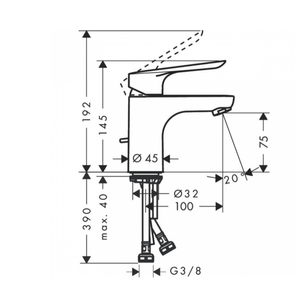 Hansgrohe Logis E 70 praustuvo maišytuvas su dugno vožtuvu, chromas 1 Hansgrohe Logis E 70 praustuvo maišytuvas su dugno vožtuvu, chromas 1