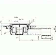 H&L trapas su "Primus" sistema, nerūdijančio plieno grotelės, HL90Pr