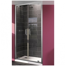 Huppe X1 dvigubos varstomos dušo durys, stiklas skaidrus, profilis blizgus
