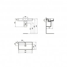 Ideal Standard Strada II pakabinamas praustuvas, 80 x 43 cm, baltas, T300101