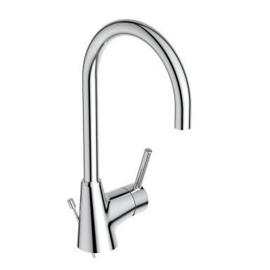 Ideal Standard Ceraline aukštas praustuvo maišytuvas su dugno vožtuvu, 5 l/min, chromas BC195AA Ideal Standard Ceraline aukštas praustuvo maišytuvas su dugno vožtuvu, 5 l/min, chromas BC195AA