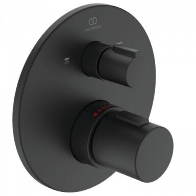 Ideal Standard Ceratherm 100 potinkinė termostatinė dušo sistema, 26 cm dušo galva, juoda matinė A7671XG