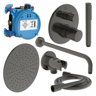 Ideal Standard Ceratherm C100 potinkinė termostatinė dušo sistema, juoda matinė A7573XG Ideal Standard Ceratherm C100 potinkinė termostatinė dušo sistema, juoda matinė A7573XG