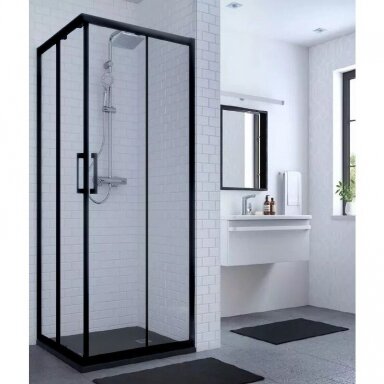Ideal Standard Connect 2 dušo kabina su stumdomomis durimis 90x90 cm, juodas profilis Ideal Standard Connect 2 dušo kabina su stumdomomis durimis 90x90 cm, juodas profilis
