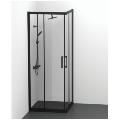 Ideal Standard Connect 2 dušo kabina su stumdomomis durimis 90x90 cm, juodas profilis Ideal Standard Connect 2 dušo kabina su stumdomomis durimis 90x90 cm, juodas profilis