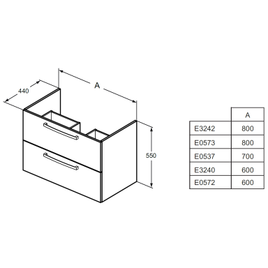 Ideal Standard pakabinama spintele 600x440x550 mm su Tempo praustuvu, šviesus ąžuolas E066801+E3240OS Ideal Standard pakabinama spintele 600x440x550 mm su Tempo praustuvu, šviesus ąžuolas E066801+E3240OS