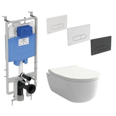 Ideal Standard Prosys 80 vietą taupantis potinkinis rėmas, Oleas M1 mygtukas, Bocchi V-Tondo kompaktiškas Rimless klozetas Ideal Standard Prosys 80 vietą taupantis potinkinis rėmas, Oleas M1 mygtukas, Bocchi V-Tondo kompaktiškas Rimless klozetas