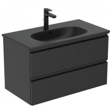 Ideal Standard Tesi pakabinama spintelė su praustuvu 800 x 440 x 490 mm, juodos spalvos T3509V3+T0051ZT Ideal Standard Tesi pakabinama spintelė su praustuvu 800 x 440 x 490 mm, juodos spalvos T3509V3+T0051ZT