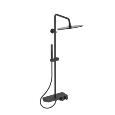 Ideal Standart Ceratherm S200 termostatinė dušo sistema su apvalia dušo galva, juoda matinė A7631XG Ideal Standart Ceratherm S200 termostatinė dušo sistema su apvalia dušo galva, juoda matinė A7631XG
