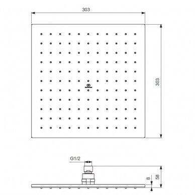 Ideal Standard Idealrain Cube kvadratinė dušo galva 30x30 cm, chromas A5805AA 2