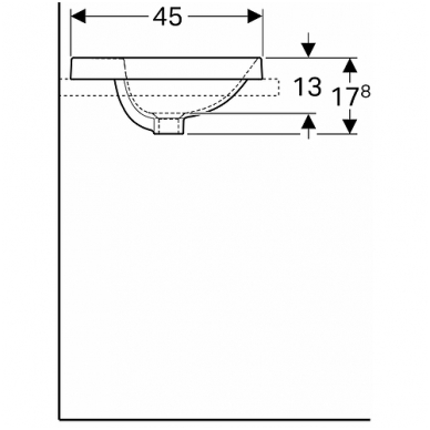 Geberit VariForm įleidžiamas elipsės formos praustuvas, 60 x 45 cm, baltas 2