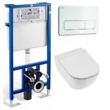 Jika WC System potinkinio rėmo ir Jika Mio Rimless pakabinamo WC komplektas Jika WC System potinkinio rėmo ir Jika Mio Rimless pakabinamo WC komplektas
