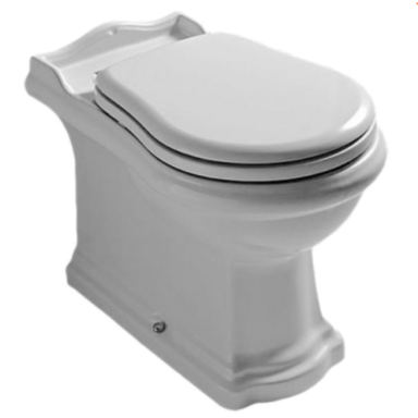 Kerasan Retro pastatomas WC su lėtai nusileidžiančiu dangčiu, blizgus juodas Kerasan Retro pastatomas WC su lėtai nusileidžiančiu dangčiu, blizgus juodas